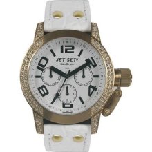 Jet Set San Remo Dame Ladies Watch with White Dial and Gold Crystal
