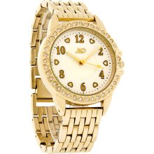 Jlo Ladies White Mop Crystal Gold Tone Dress Quartz Watch J2/1026WTGB