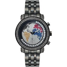 Joe Rodeo Tyler World Map 2 Row 1.90ct Diamonds Men's Watch JTM7