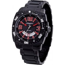 Jorg Gray Solid Stainless Steel Bracelet Black Dial Men's watch #JG9800-24