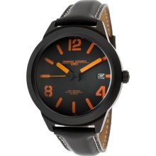 Jorg Gray Watches Men's Black Dial Black Genuine Leather Black Genuin