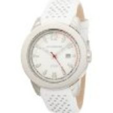 K&BROS Men's 9446-2 Steel Round Sport Stainless Steel White Leather