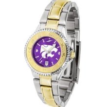 Kansas State Wildcats Ladies Stainless Steel and Gold Tone Watch
