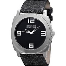 Kenneth Cole Reaction 3-Hand Leather Strap Men's watch #RK1287