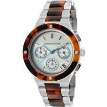 Kenneth Jay Lane Watches Women's Chronograph White MOP Dial Stainless