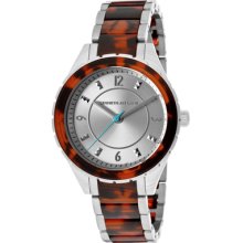 Kenneth Jay Lane Watches Women's Silver Sunray Dial Stainless Steel an