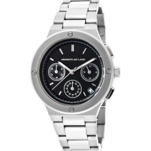 Kenneth Jay Lane Watches Women's Chronograph Black Sunray Dial Stainle