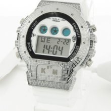 King Master D-Shock White 0.12ct Diamond Men's Watch DS.017W