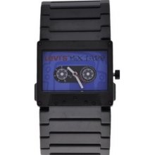 L015GU-2 Levis Unisex Mix Tape Blue Dial Black Ip Bracelet Watch
