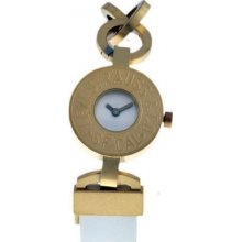 L019GI-3 Levis Ladies White Dial Gold Plated Steel Case Strap Watch