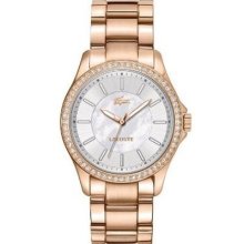 Lacoste 2000766 Rose Gold Stainless Steel Ladies Watch Retail $295