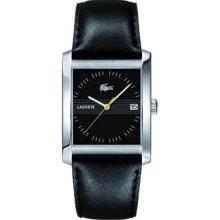 Lacoste 2010520 Gents Watch Quartz Analogue Black Leather Strap