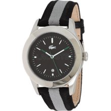 Lacoste Advantage Black And Gray Grosgrain Fabric Mens Watch 201