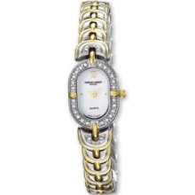 Ladies Charles Hubert Brass Stainless Steel White Dial Watch