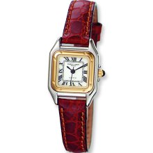 Ladies Charles Hubert Leather Band White Dial Retro 23mm Watch