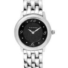 Ladies Chicago Watch W/ Polished Stainless Steel Case & Black Dial