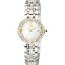 Ladies Citizen Eco-drive Watch, Lucca 2-tone, Diamond Bezel, Ew0694-56d