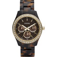 Ladies Fossil Stella Tort Resin Watch