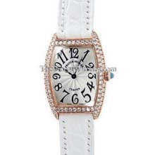 Ladies Medium Franck Muller Curvex Pink Gold Diamond 7502QZD Watch