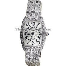 Ladies Medium Franck Muller Curvex White Gold Jewelry 7502QZDF Watch