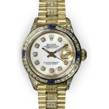 Ladies MoP Dial Sapphire Channel Set Bezel Rolex Super President