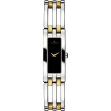 Ladies Movado Esperanza Baguette 2-tone Black Musuem Dial Swiss Quartz Watch