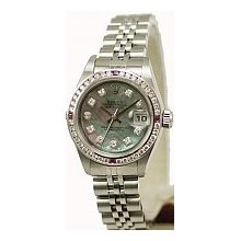 Ladies Rolex Datejust Steel Preowned Black MOP Dial - Jubilee Bracelet