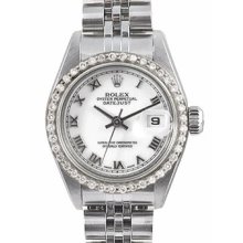 Ladies Rolex Datejust Steel & White Gold Diamond Watch 69174