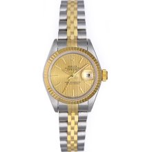 Ladies Rolex Datejust Watch 69173 Champagne Tapestry Dial