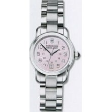 Ladies Small Pink Mother-of-pearl Dial Vivante Stainless Steel Watch