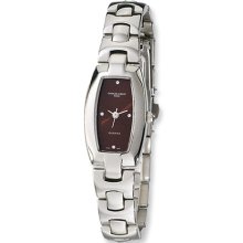 Ladies Stainless Steel, Brown Sunray Dial Watch by Charles Hubert