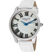 Lancaster Italy Watches Women's White Mother Of Pearl Dial White Genui