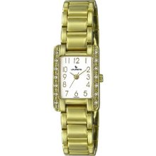 Laurens Women's GS23J901Y Fashion Analog Gold Plated Metal Crysta ...