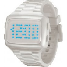 LED-WE-STP LED Unisex Digital White Dial And Pu Strap Watch