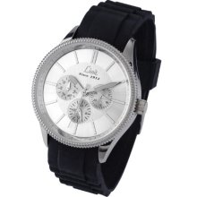 Limit Men's Quartz Watch With Silver Dial Chronograph Display And Black Silicone Strap 5435.01