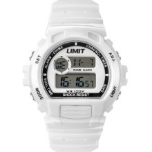 Limit Unisex Digital Watch With White Dial Digital Display And White Plastic Strap 6971.56