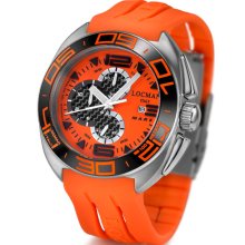Locman Mens Mare Chrono Titanium Water Resistant Watch Orange 138OR