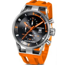 Locman Mens Monte Cristo Oversize Titanium Water Resistant Chrono Watch Orange 510BKOROR