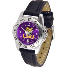 Louisiana State (LSU) Tigers Sport AnoChrome Ladies Watch with Leather Band