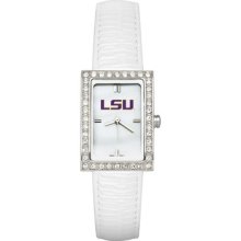Louisiana State University Ladies Fashion Watch with White Leathe ...