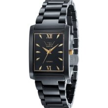 Ltd Watch Unisex Quartz Watch With Black Dial Analogue Display And Black Ceramic Bracelet Ltd 030622