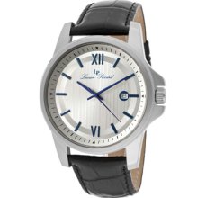 Lucien Piccard Watches Men's Breithorn Silver Dial Black Genuine Leath