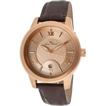 Lucien Piccard Watches Men's Pizzo Rose Gold Dial Brown Genuine Leathe