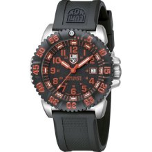 Luminox Mens EVO Navy SEAL Colormark Stainless Watch - Black Rubber Strap - Red Dial - L3165