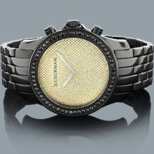 Luxurman Watches Mens Black Diamond Watch 2.25ct