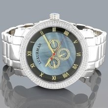 Luxurman Watches: Mens Diamond Watch 0.12ct
