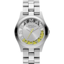 Marc by Marc Jacobs Limited Edition Henry Skeleton Stainless Steel Bracelet Watch/Yellow - Silver-Yellow