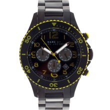 Marc By Marc Jacobs Black & Yellow Marine Rock Watch Black