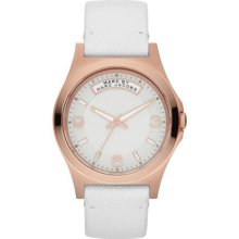 MARC-JACOBS MARC-JACOBS Baby Dave Rose Tone White Leather Watch