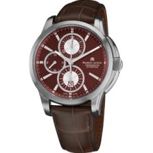 Maurice Lacroix Men's 'Pontos' Chronograph Brown Strap